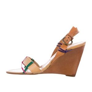 Miu Miu Leather Slingback Wedges